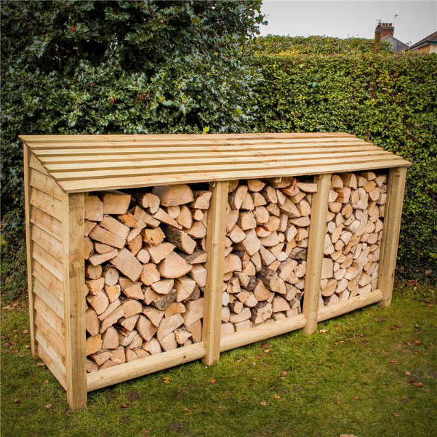 Order a Our XL Heavy Duty log store offers an enormous amount of storage, with a smart design - raised base and lower back panel allow for optimal air-flow, meaning when it comes time to burn it, you will get maximum heat output from your logs! The increased storage space also means this store can hold 2 cubic metres of logs! Each log store is crafted from fully pressure treated timber, meaning you will get the best of quality, with incredible durability.